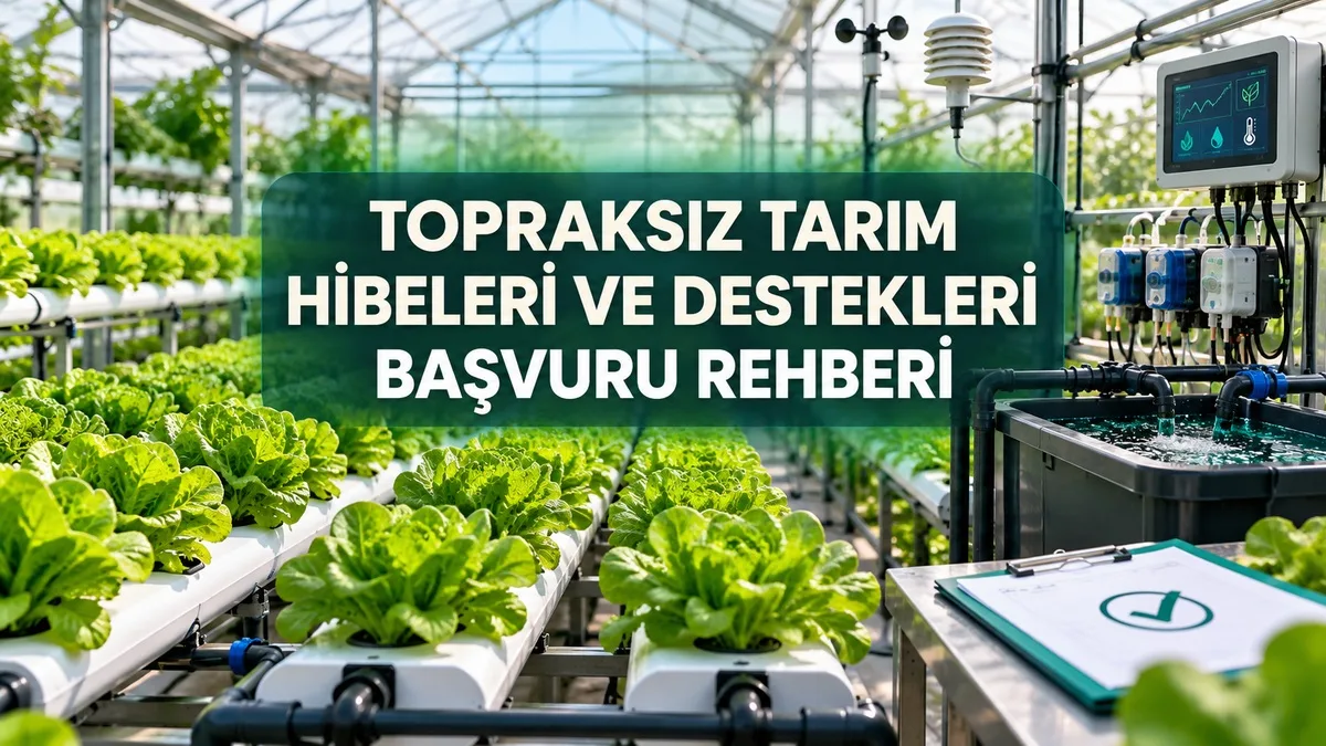 Modern hidroponik serada yetiştirme kanalları, gübreleme ünitesi ve iklim kontrol sistemleriyle hazırlanan topraksız tarım hibe projesi.