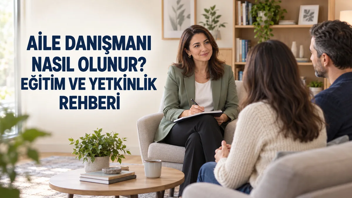 Aile danışmanı eşliğinde profesyonel danışmanlık görüşmesine katılan yetişkin çift